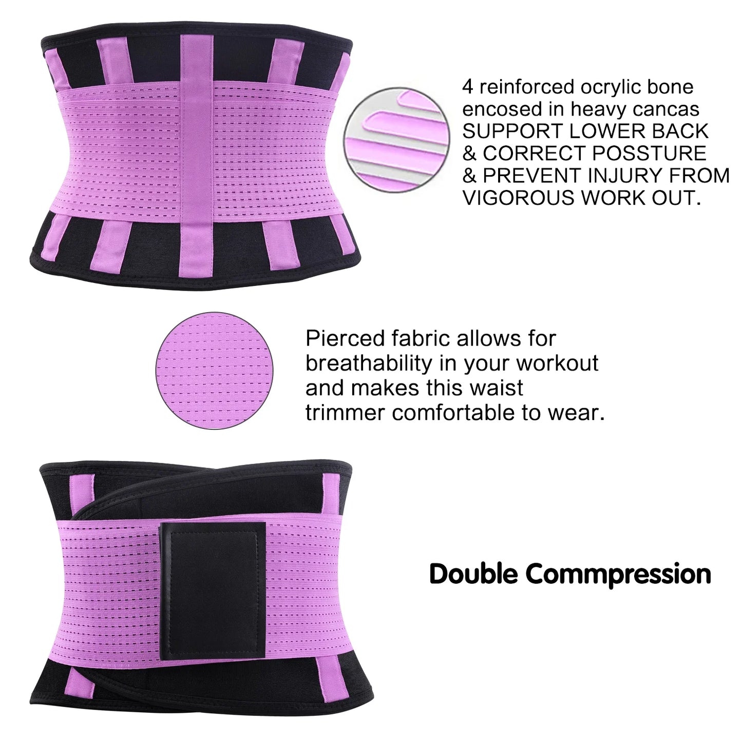 Womens Back Brace for Lower Pain Relief & Herniated Disc Sciatica,Back Support Belt for Lifting at Work Scoliosis,Purple,S