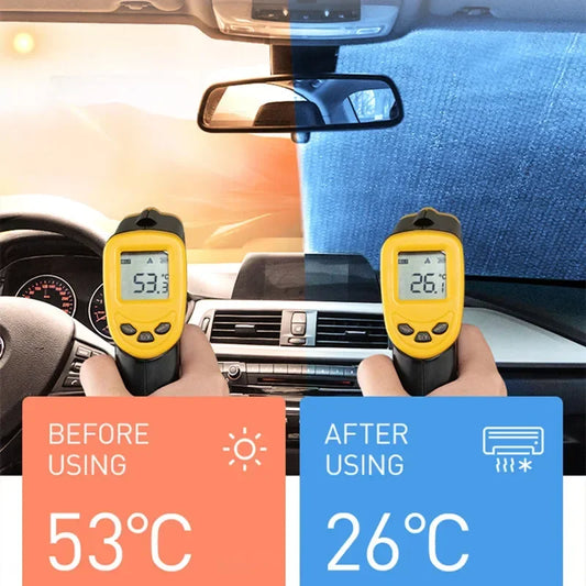 Foldable Car Windshield Sunshade, Visor Cover, Block Reflector, Portable, Breathable, Anti UV Protector, Free Screen, 140cm