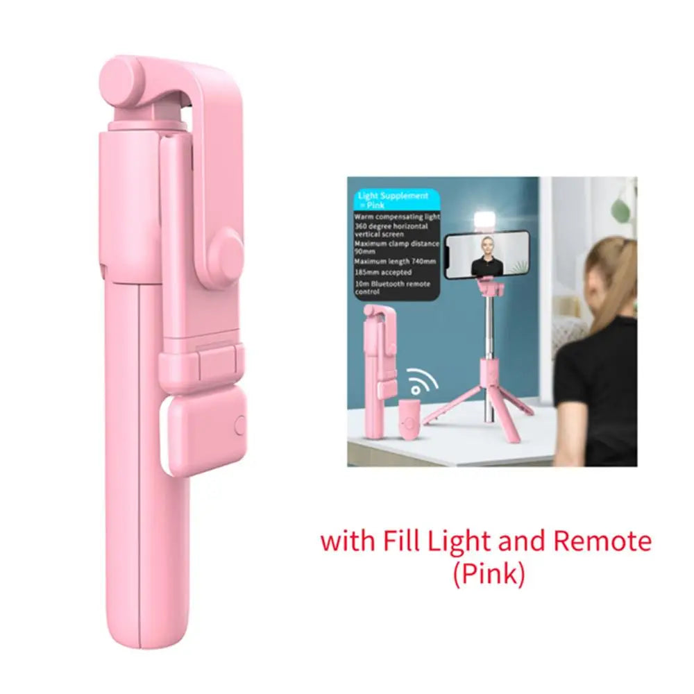 New Bluetooth Selfie Stick, Mobile Phone Holder, Multifunctional Portable Retractable Mini Tripod with Wireless Remote Shutter