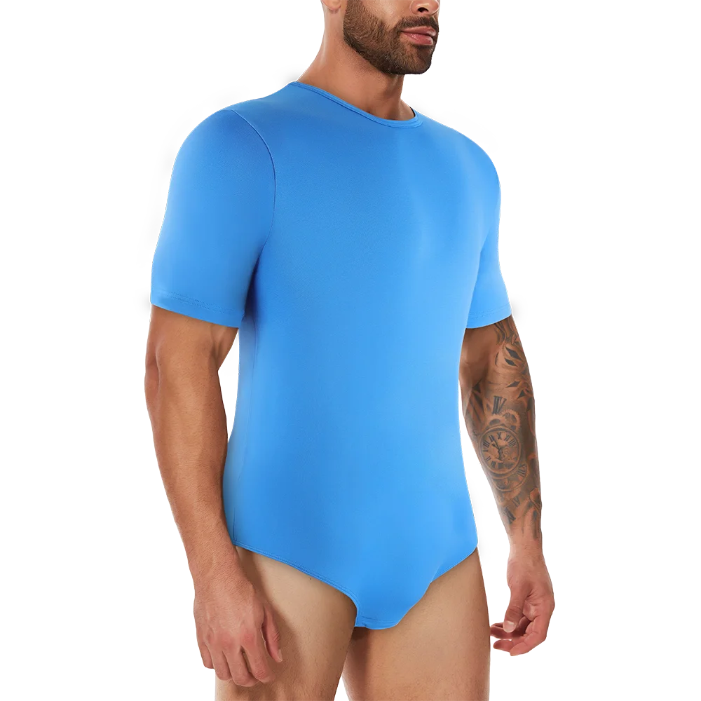 Body Moldeador de Manga Corta para Hombre – Control de Barriga y Entrenador de Cintura