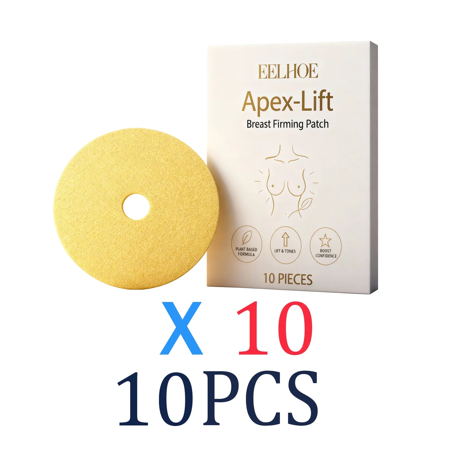 Breast lift patch, 10 Pcs, firming and shaping, skin care, hydrolyzed collagen, infusion, invisible and comfortable women's clothing