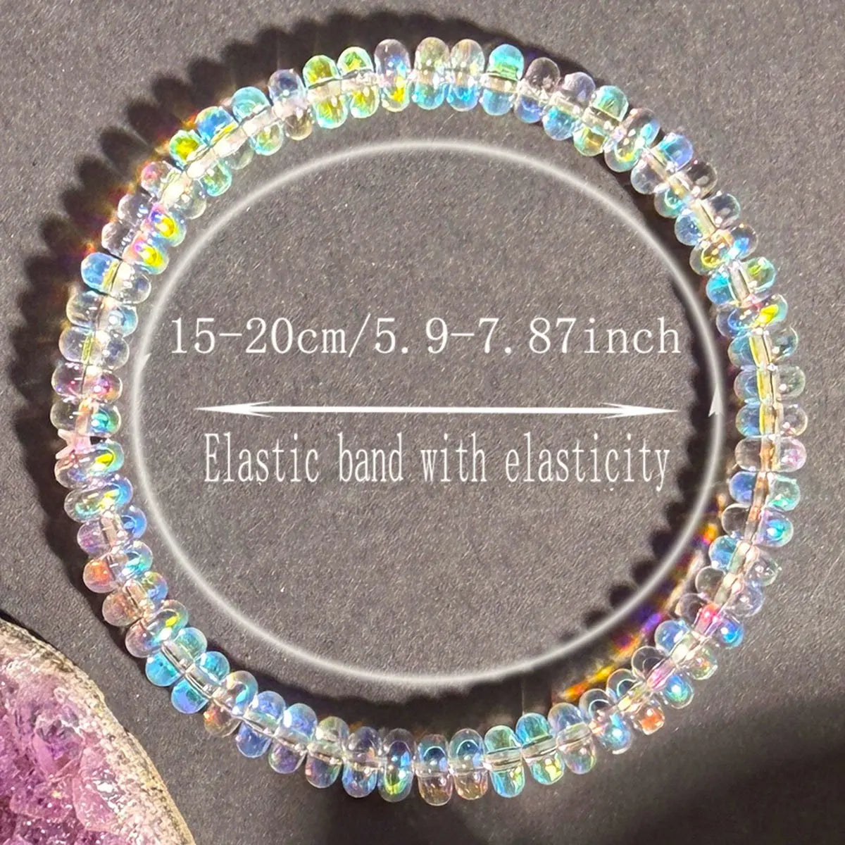 Natural Ethiopian Opal Bracelet for Menopause, Elastic Cord Jewelry, Helps Maintain Emotional Balance