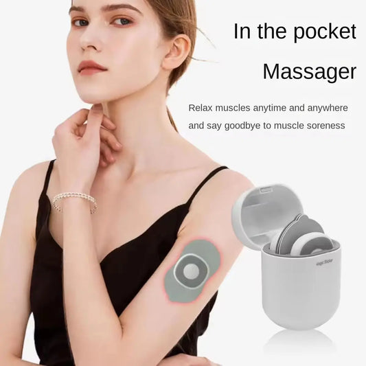 Mini Electric EMS Massager, Acupressure Patch for Neck, Stimulator, Pain Relief, Relaxation, Skin Filling and Relaxation