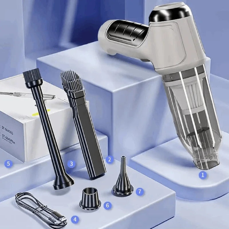 Aspiradora de coche, Mini máquina de limpieza de succión fuerte, soplador portátil inalámbrico, plumero de aire para electrodomésticos