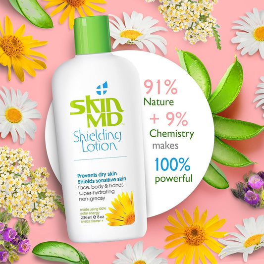Shielding Lotion for Face, Body & Hands 8Oz with Dispenser- Helps with Eczema & Psoriasis! the Natural Dry Skin Remedy to the Things That Dry Your Skin