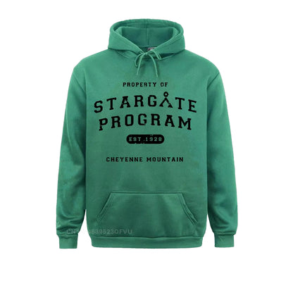 Mens Stargate Pullover Hoodie Property of Stargate Program Hoodie Graphic Pullover Hoodie Man Oversize Awesome Kawaii Clothes