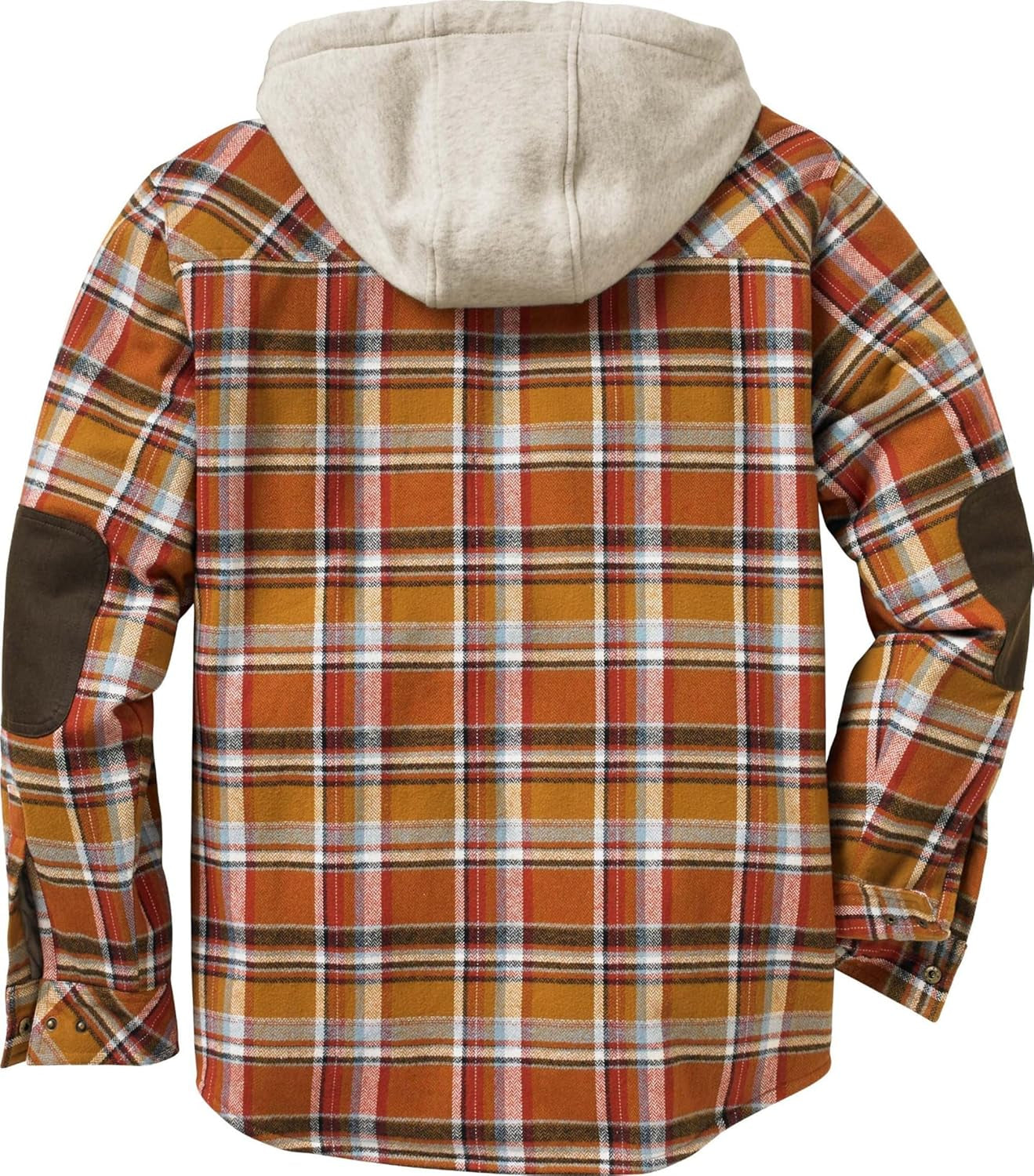 Mens Hooded Shirt Jacket Plaid Flannel Berber Lined Polyfill Insulated Shacket