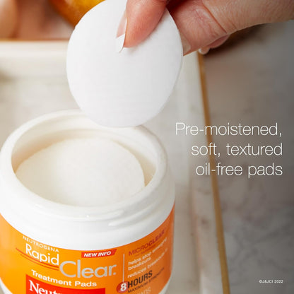 Rapid Clear Maximum Strength Acne Treatment Pads - Salicylic Acid Formula, Face Cleansing Pads, Oil Remover, Fights Pimples, 60 Count, Resealable Jar