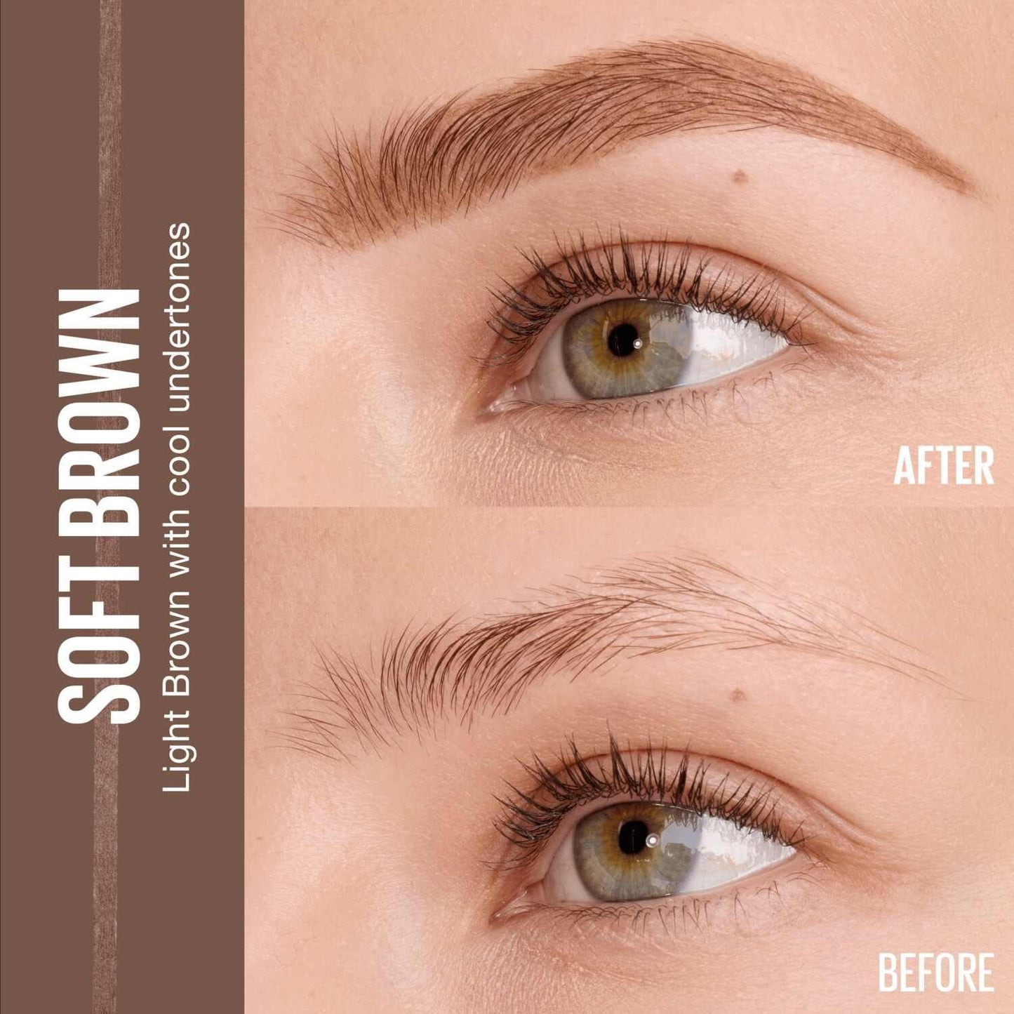 Maybelline Express Brow Ultra Slim Eyebrow Makeup, Brow Pencil with Precision Tip and Spoolie for Defined Eyebrows, Soft Brown, 1 Count (Packaging May Vary)