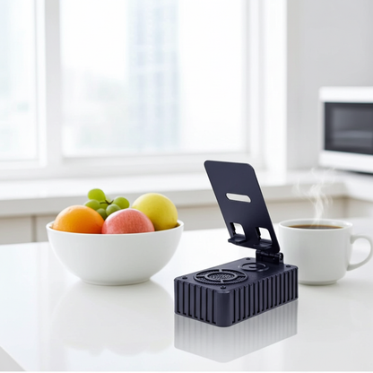 cell phone holder with speaker