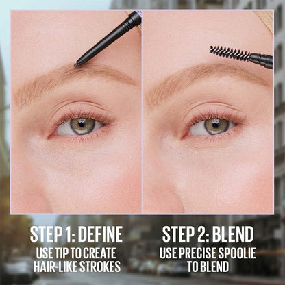 Maybelline Express Brow Ultra Slim Eyebrow Makeup, Brow Pencil with Precision Tip and Spoolie for Defined Eyebrows, Soft Brown, 1 Count (Packaging May Vary)