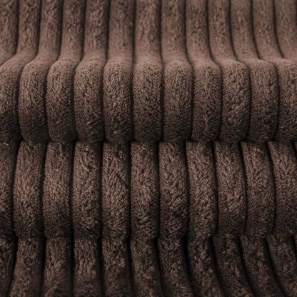 Fluffy Corduroy Velvet Solid Color Suqare Cusion Accent Decorative Throw Pillow for Couch, 12" X 20", Dark Brown, 2 Pack