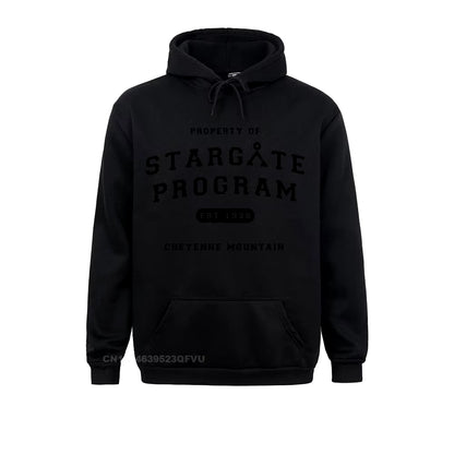 Mens Stargate Pullover Hoodie Property of Stargate Program Hoodie Graphic Pullover Hoodie Man Oversize Awesome Kawaii Clothes