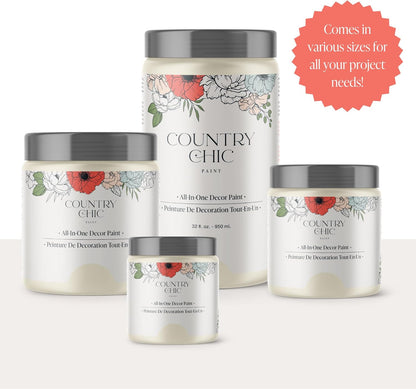 Country Chic All-In-One Chalk Paint for Furniture, Cabinets, Home Decor, Eco-Friendly, Matte Finish, Built-In Primer & Top Coat for Wood, Metal - Fresh Mustard (Mustard Yellow) - Pint 16 Oz (475 Ml)