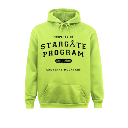 Mens Stargate Pullover Hoodie Property of Stargate Program Hoodie Graphic Pullover Hoodie Man Oversize Awesome Kawaii Clothes