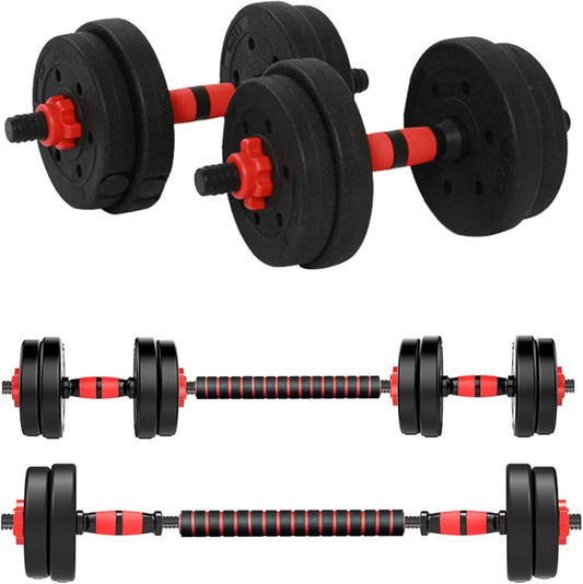 Adjustable Dumbbells Weight Sets, 22/110 LBS Dumbbell Barbell Set, 3-In-1 Home Gym Equipment Bodybuilding Fitness Gear Lifting Strength Training (Barbell 22LB or 11 LB Pair)
