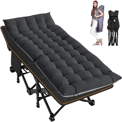 Folding Camping Cots for Adults 880Lbs, 2 Pack 28" Extra Wide Sturdy Sleeping Cot, Folding Rollaway Guest Bed with 3.3 Inch 2 Sided Mattress & Carry Bag
