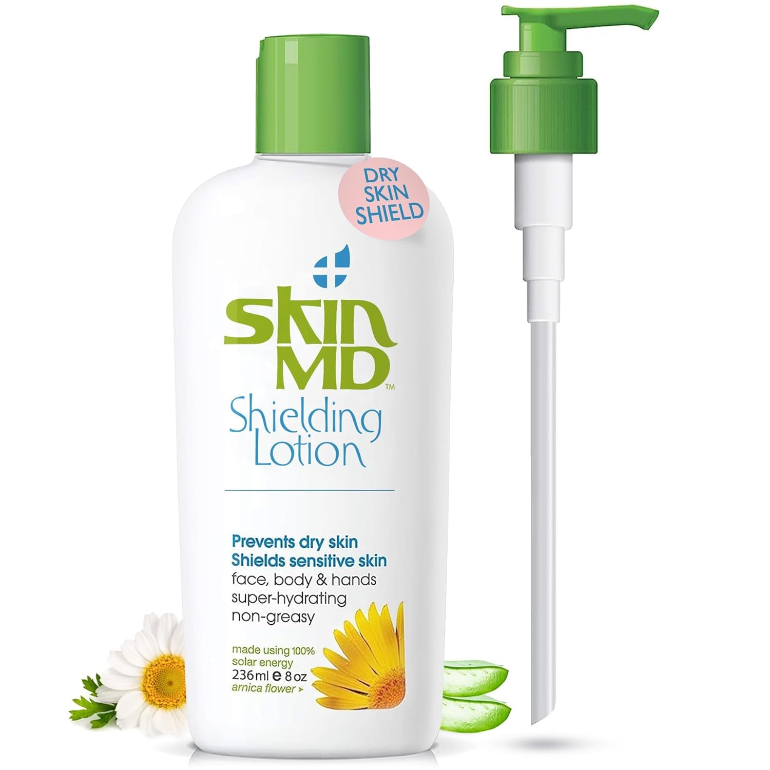 Shielding Lotion for Face, Body & Hands 8Oz with Dispenser- Helps with Eczema & Psoriasis! the Natural Dry Skin Remedy to the Things That Dry Your Skin