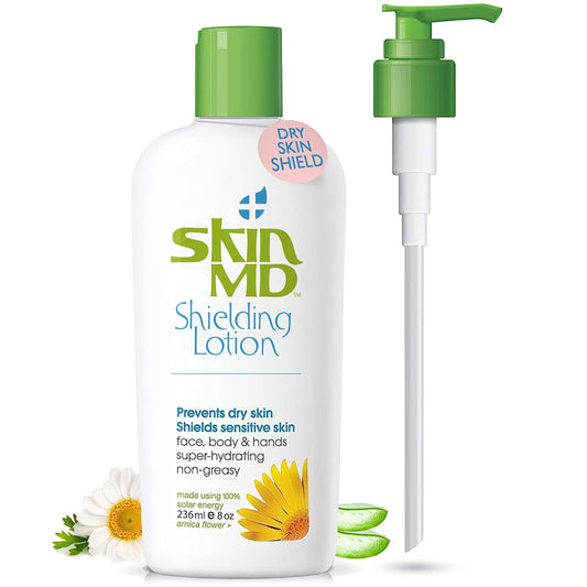 Shielding Lotion for Face, Body & Hands 8Oz with Dispenser- Helps with Eczema & Psoriasis! the Natural Dry Skin Remedy to the Things That Dry Your Skin