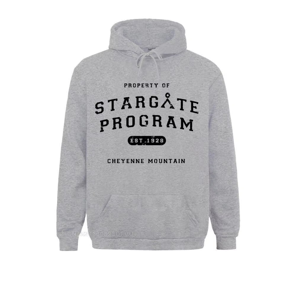 Mens Stargate Pullover Hoodie Property of Stargate Program Hoodie Graphic Pullover Hoodie Man Oversize Awesome Kawaii Clothes