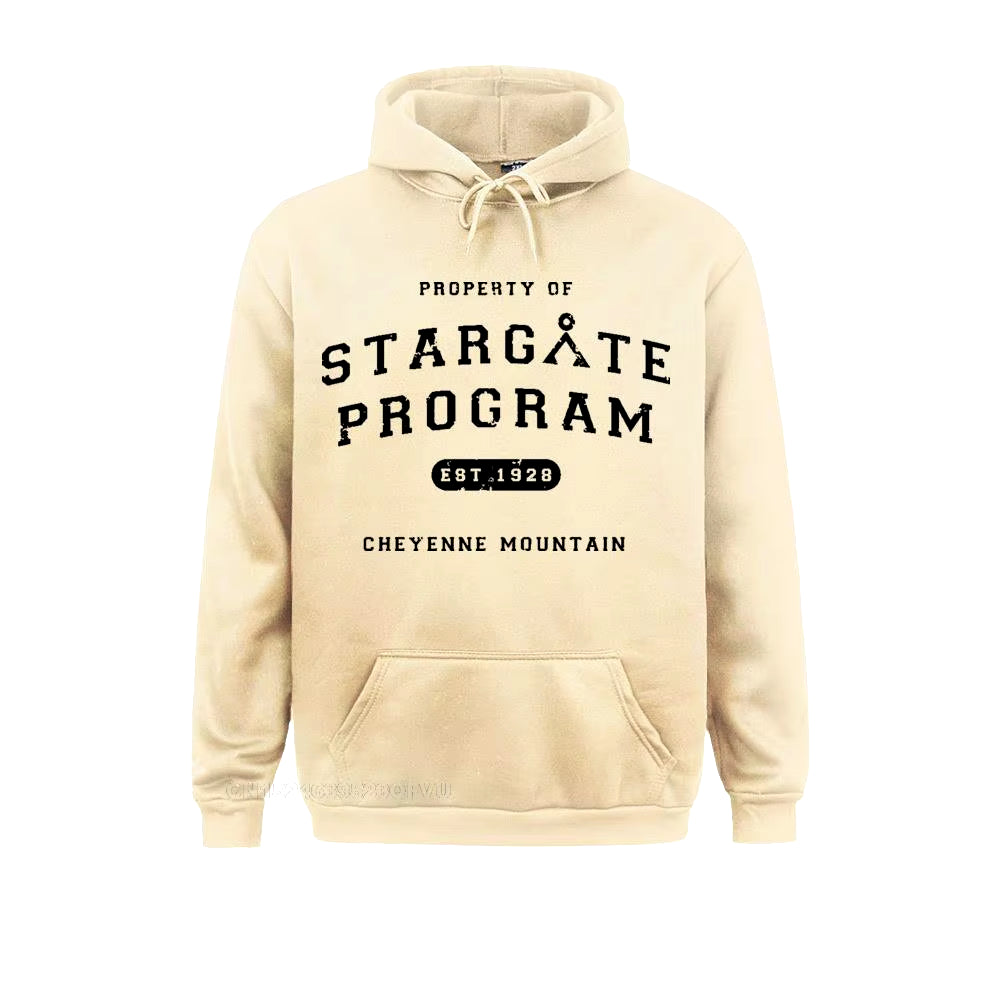 Mens Stargate Pullover Hoodie Property of Stargate Program Hoodie Graphic Pullover Hoodie Man Oversize Awesome Kawaii Clothes
