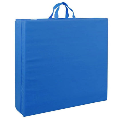 Tapete De Gimnasio Plegable De 6' X 2' Para Ejercicio, Aeróbicos, Yoga, Entrenamiento, Tapetes De Acrobacias Para El Piso Del Gimnasio En Casa Con Asas De Transporte Para Gimnasia, Estiramiento, Artes Marciales-Azul