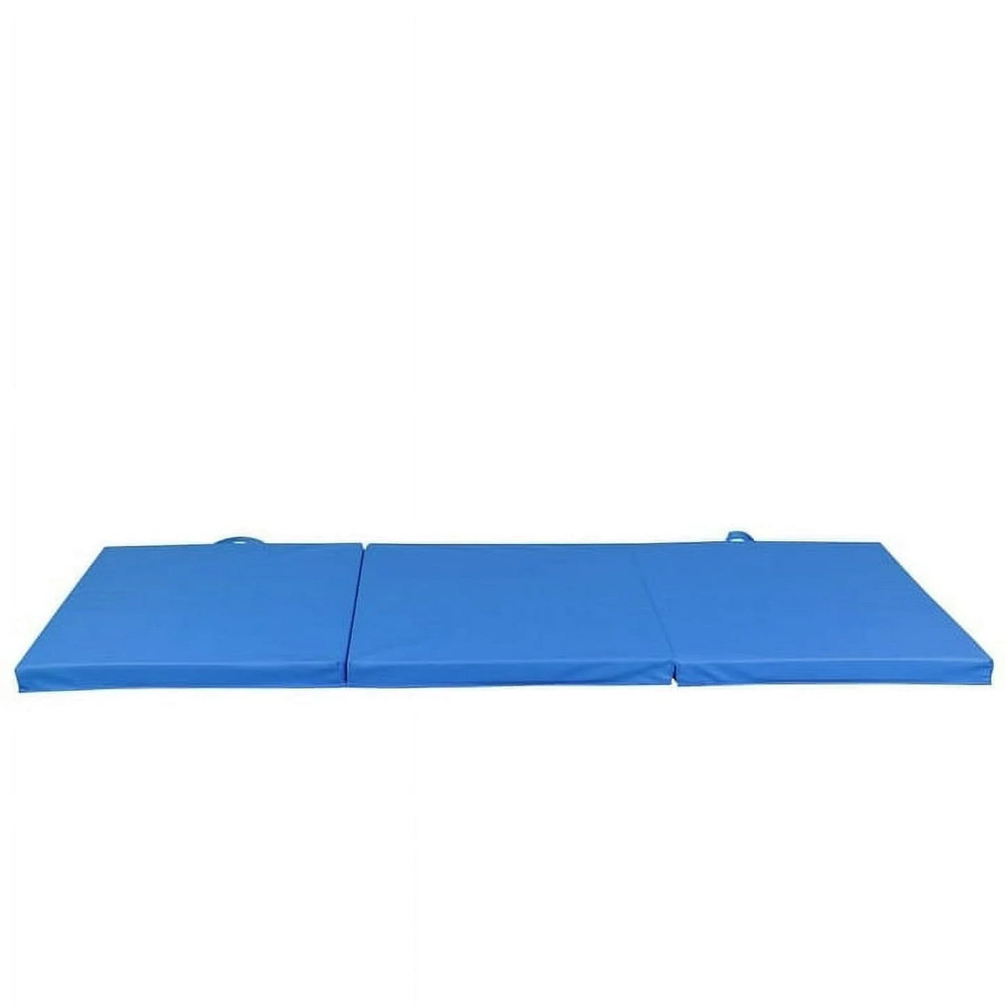 Tapete De Gimnasio Plegable De 6' X 2' Para Ejercicio, Aeróbicos, Yoga, Entrenamiento, Tapetes De Acrobacias Para El Piso Del Gimnasio En Casa Con Asas De Transporte Para Gimnasia, Estiramiento, Artes Marciales-Azul