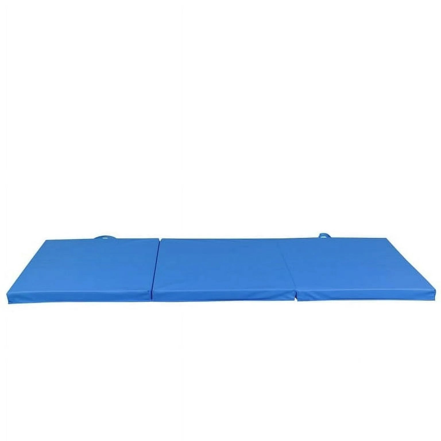 Tapete De Gimnasio Plegable De 6' X 2' Para Ejercicio, Aeróbicos, Yoga, Entrenamiento, Tapetes De Acrobacias Para El Piso Del Gimnasio En Casa Con Asas De Transporte Para Gimnasia, Estiramiento, Artes Marciales-Azul