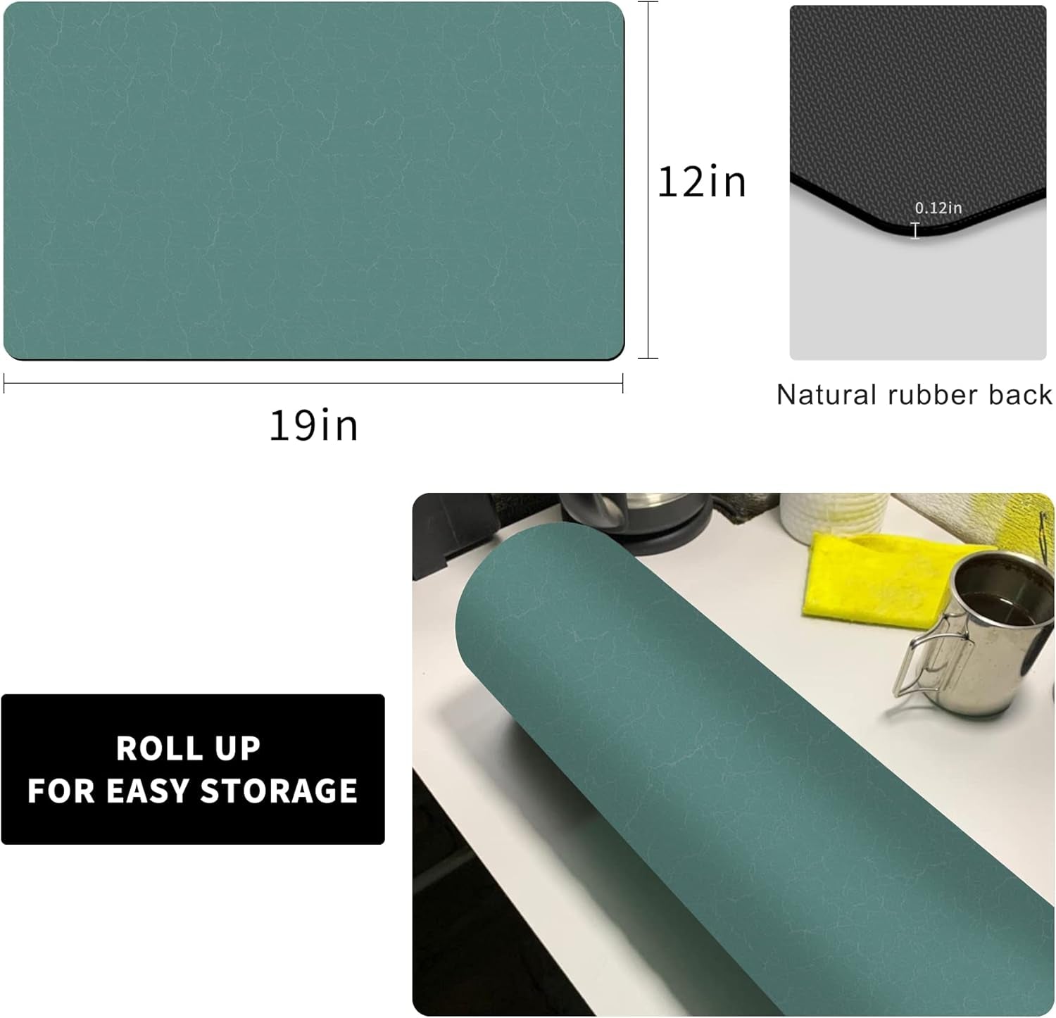 Coffee Maker Mat for Countertops, Absorbent, Washable, Reversible Microfiber Dish Drying Mat for Kitchen Accessories, under Small Appliance Mats