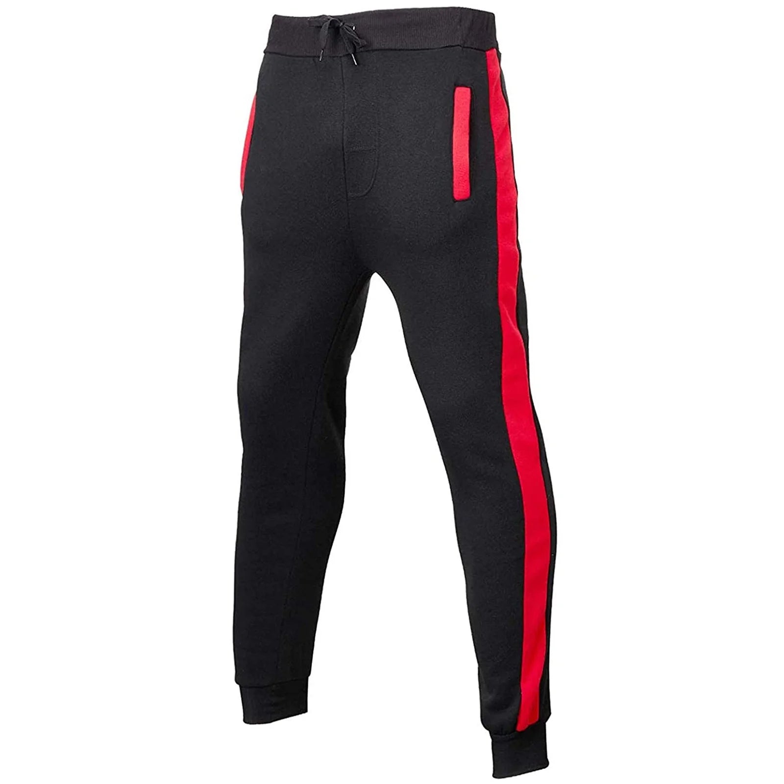 Men'S Tracksuit 2 Piece Fall Winter Casual Patchwork Jogger Sport Gym Pockets Sweatsuit Cozy Long Sleeve Hoodies and Sweatpant Set Red L