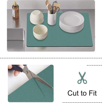 Coffee Maker Mat for Countertops, Absorbent, Washable, Reversible Microfiber Dish Drying Mat for Kitchen Accessories, under Small Appliance Mats