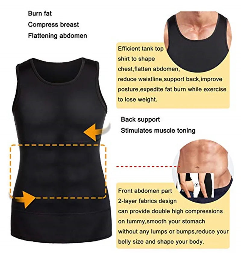 Chaleco Moldeador Hombre – Adelgazante, Control de Barriga y Ceñidor de Cintura