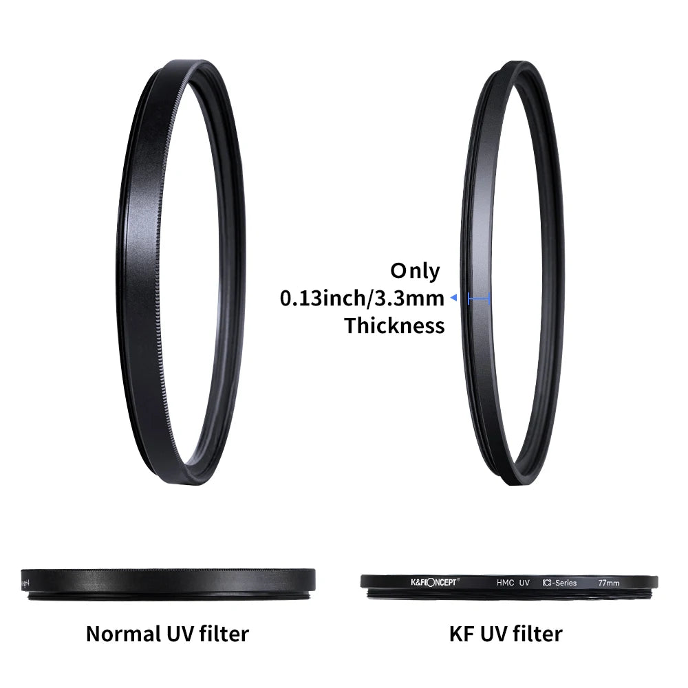 K&F Concept MC Ultra-Slim Multi-Coated HD UV Protection Filter 37mm 43mm 46mm 49mm 52mm 55mm 58mm 62mm 67mm 72mm 77mm 82mm