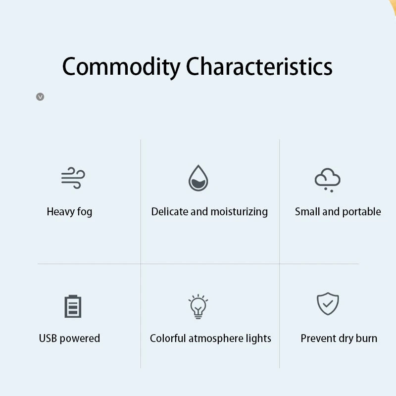 260ML USB Ultrasonic Air Humidifier LED Lamp Mini Essential Oil Diffuser Car Purifier Aromatic Anion Mist Maker with Romantic Light