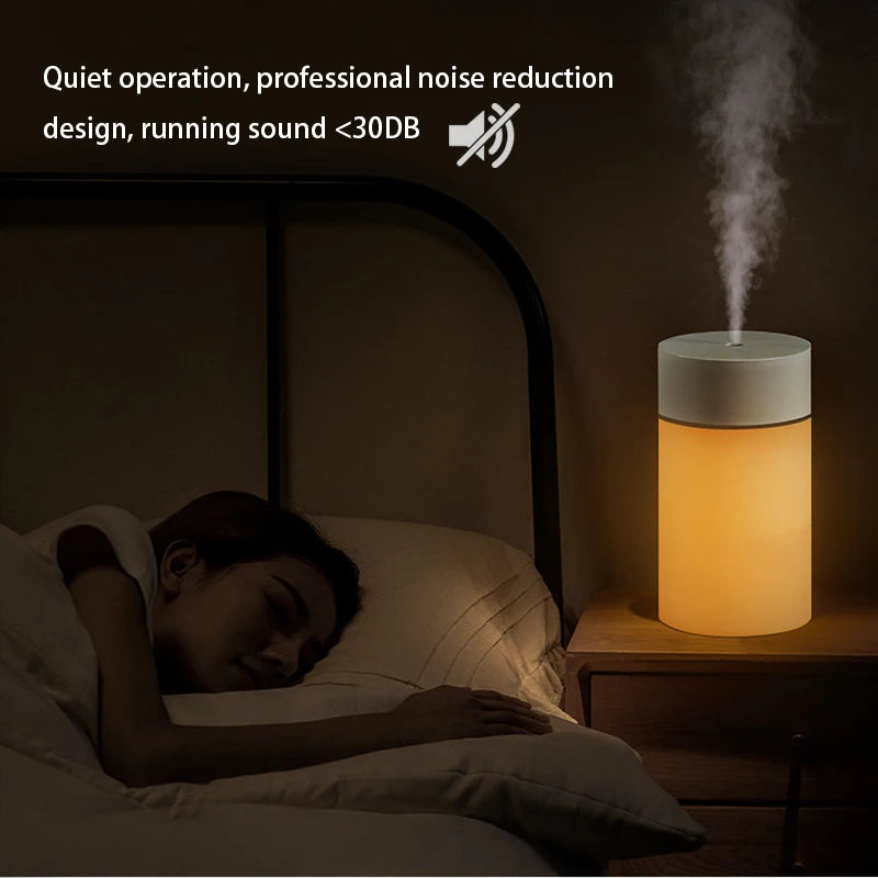 260ML USB Ultrasonic Air Humidifier LED Lamp Mini Essential Oil Diffuser Car Purifier Aromatic Anion Mist Maker with Romantic Light