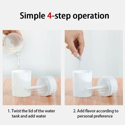 260ML USB Ultrasonic Air Humidifier LED Lamp Mini Essential Oil Diffuser Car Purifier Aromatic Anion Mist Maker with Romantic Light