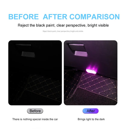 Tactile LED light, Mini Wireless Car Interior Lighting, Auto Roof Reading Lamp, Door Storage Box, Footwell, Trunk, USB Charging