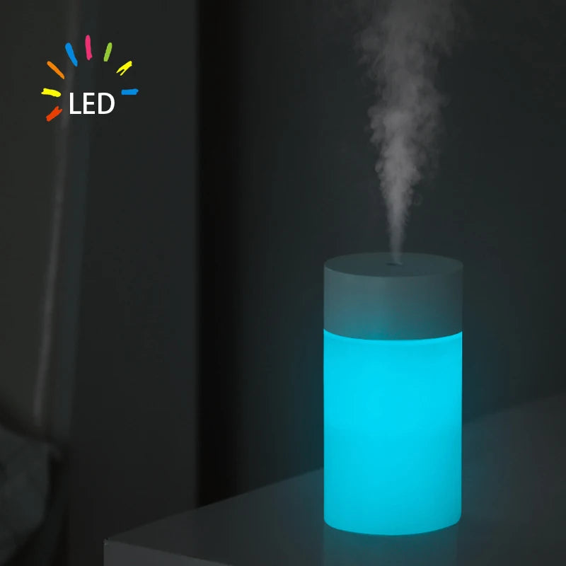 260ML USB Ultrasonic Air Humidifier LED Lamp Mini Essential Oil Diffuser Car Purifier Aromatic Anion Mist Maker with Romantic Light