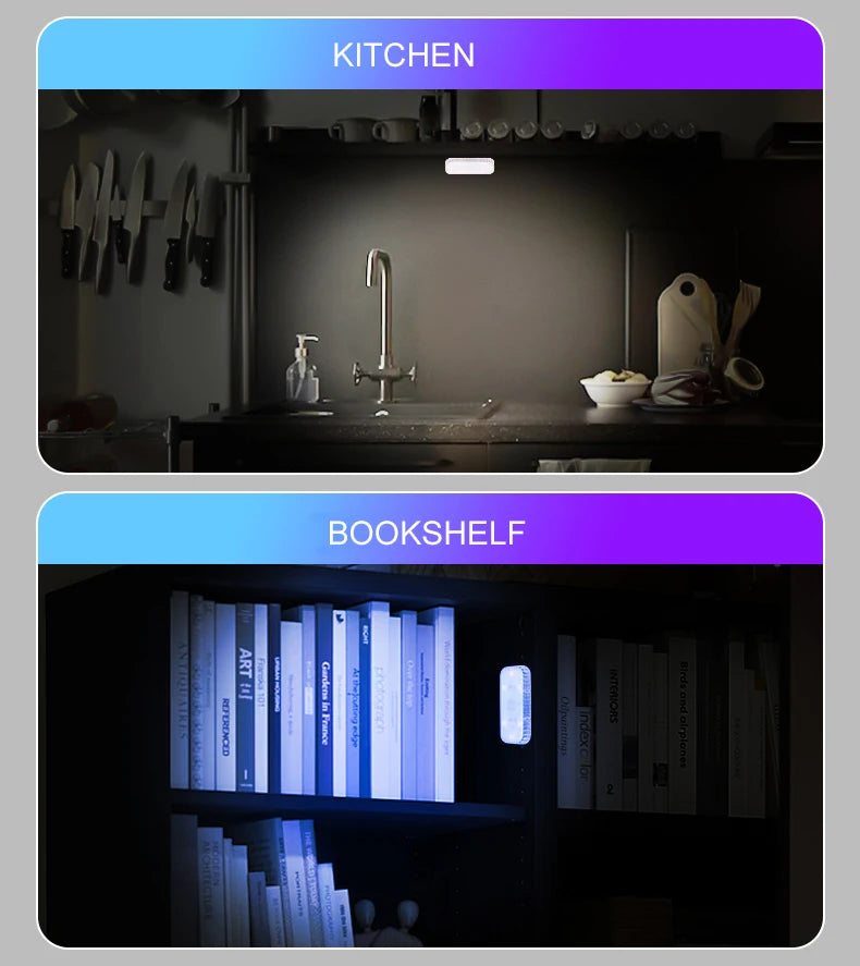 Tactile LED light, Mini Wireless Car Interior Lighting, Auto Roof Reading Lamp, Door Storage Box, Footwell, Trunk, USB Charging