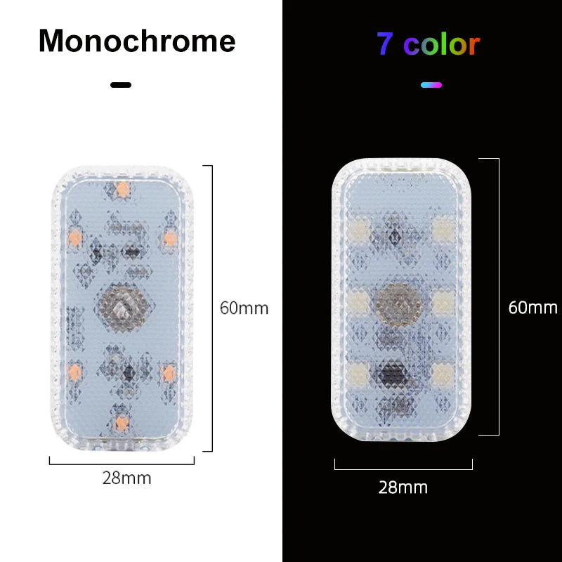 Tactile LED light, Mini Wireless Car Interior Lighting, Auto Roof Reading Lamp, Door Storage Box, Footwell, Trunk, USB Charging