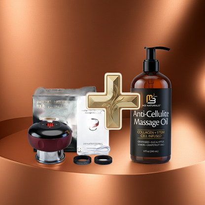 Kit Anticelulitis – Aceite de Masaje Corporal + Ventosa Eléctrica 3 en 1