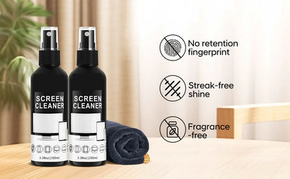 Kit de Limpieza de Pantallas - Spray Limpiador de Vidrio y Paño de Microfibra, Apto para una Variedad de Vidrios, Lentes de Cámara