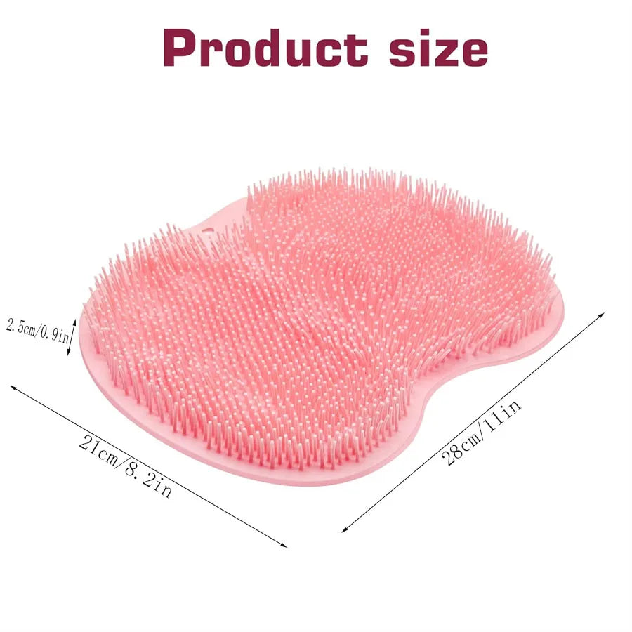 Tapete limpiador de pies para ducha, lavadora de espalda, almohadilla de baño exfoliante, ventosas deslizantes montadas en la pared para uso en hombres y mujeres limpiadores