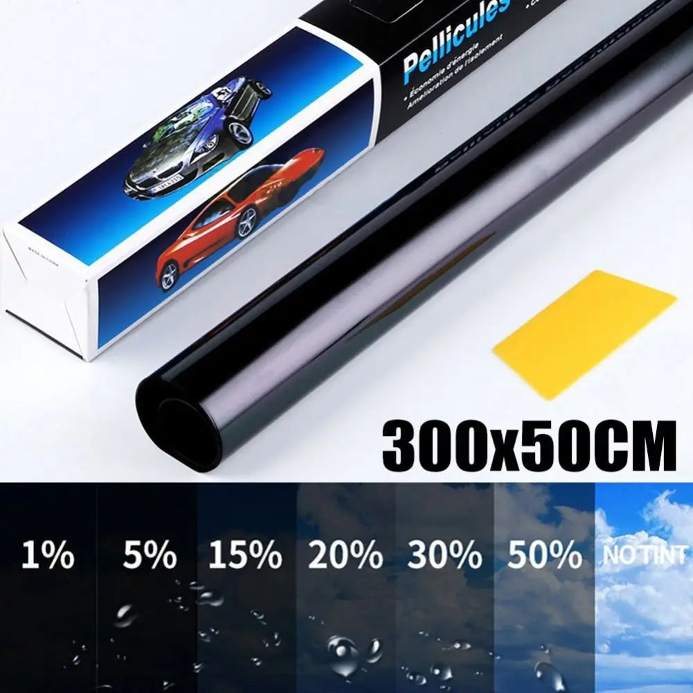 Lámina Tintada para Parabrisas de Coche 50x300cm – Protector UV, VLT 1%-50%