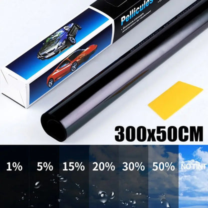 Lámina Tintada para Parabrisas de Coche 50x300cm – Protector UV, VLT 1%-50%