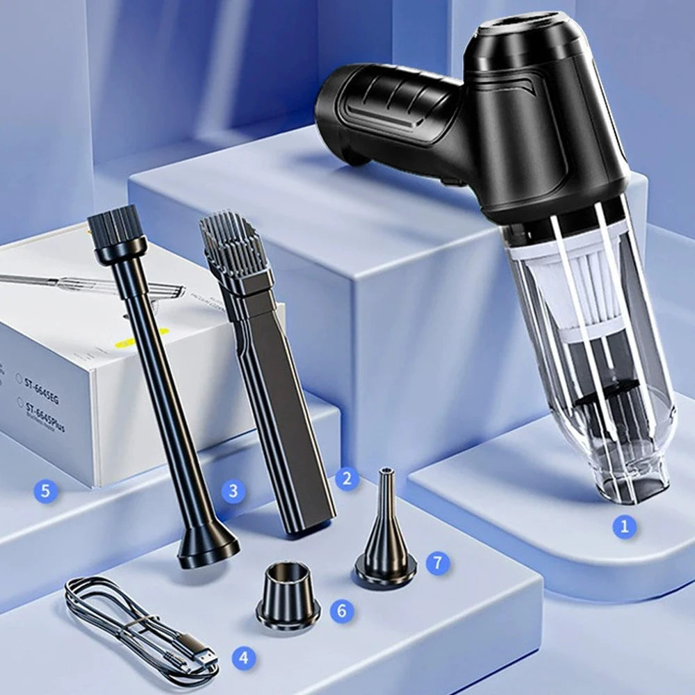 Aspiradora de coche, Mini máquina de limpieza de succión fuerte, soplador portátil inalámbrico, plumero de aire para electrodomésticos
