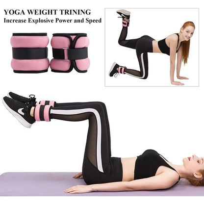1 Pair Ankle and Wrist Weights (0.25kg/0.5kg each pack) for Women and Men, New Leg and Arm Weights Set with Adjustable Straps for Exercise