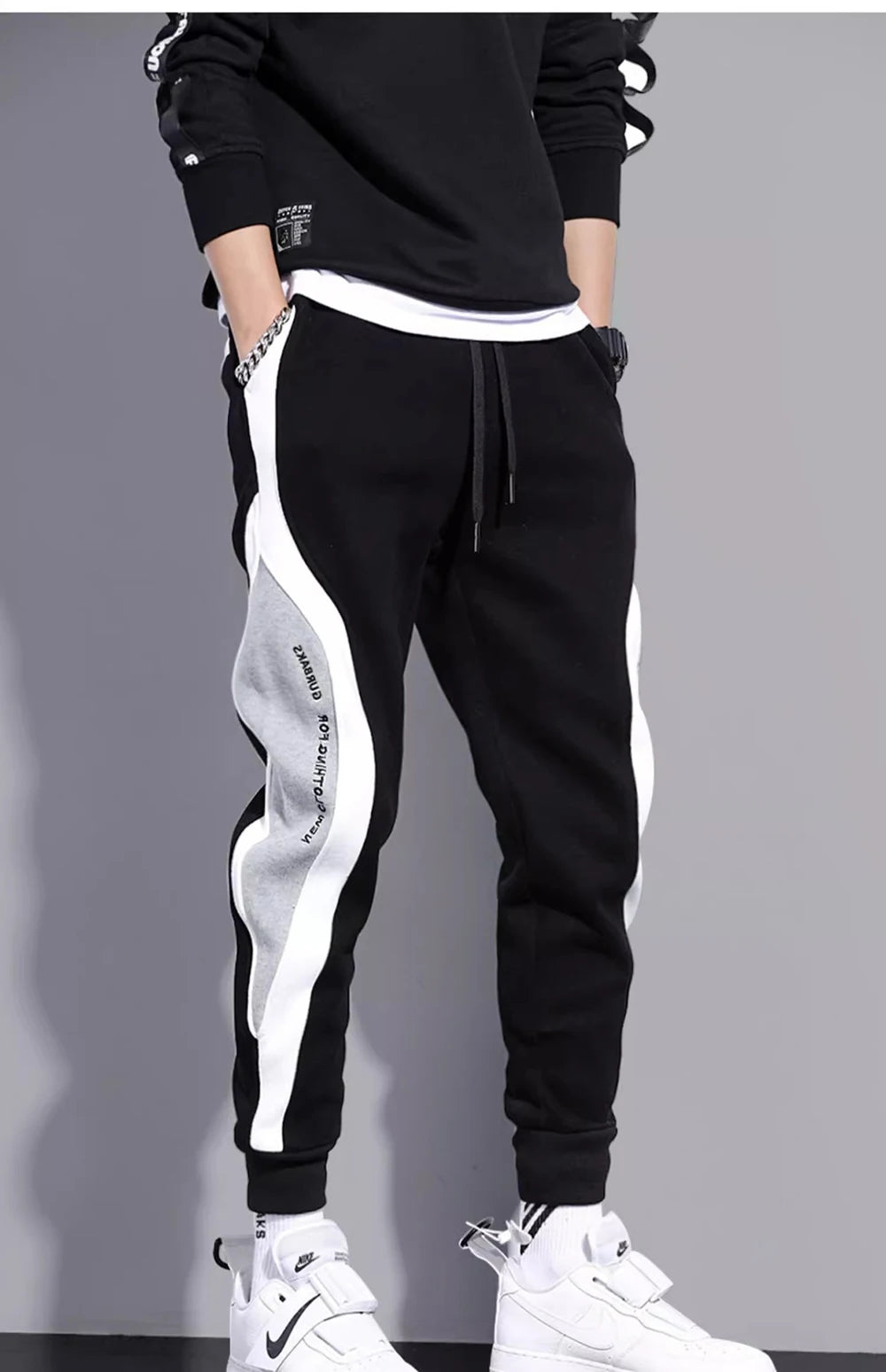11 pantalones de chándal estampados para hombre, pantalones para correr de retales, traje masculino, pantalones sueltos, pantalones rectos, nueva ropa de moda para primavera y otoño