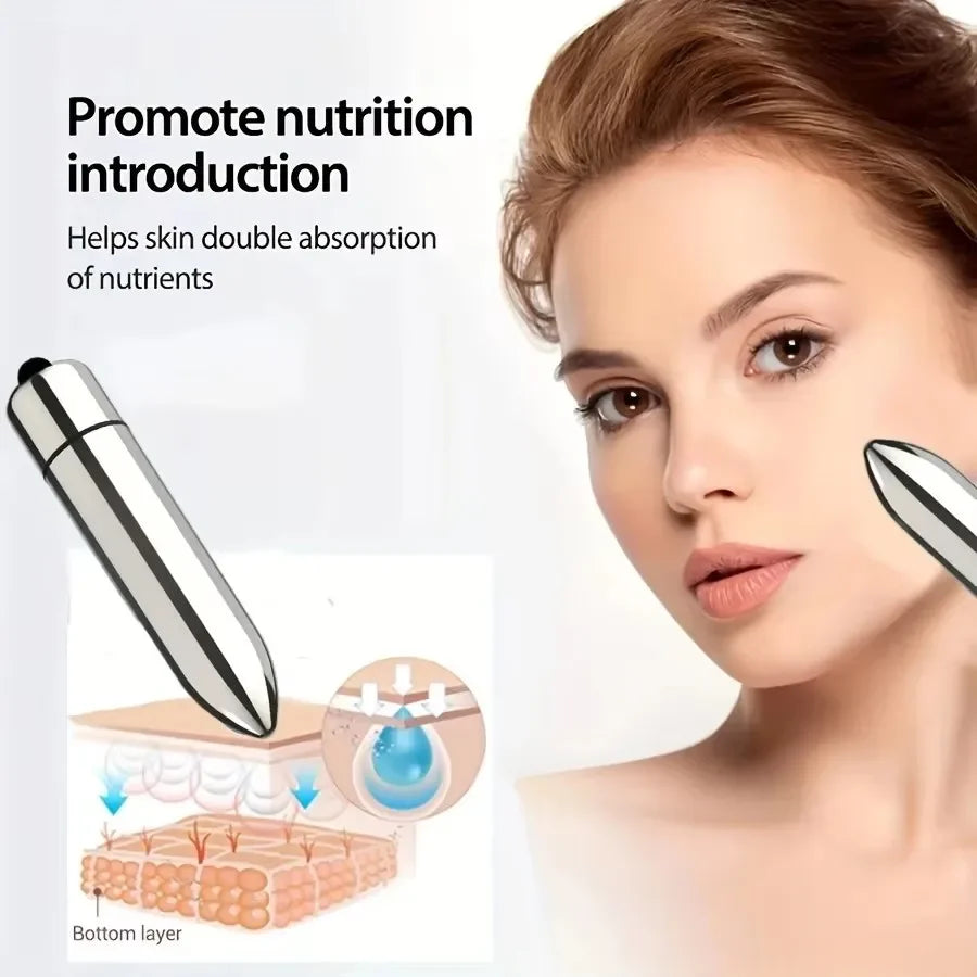 Mini Vibrating Massager, Facial and Eye Massage Treatment, Promotes Lotion Absorption, Portable for Home and Travel, Beauty Tool, 1 pc.