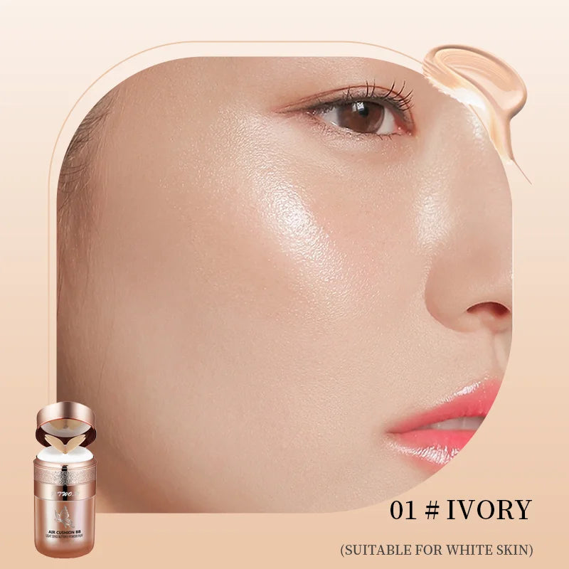 BB Cream Air Cushion, Moisturizing Foundation, Concealer, Whitening, Oil Control, Waterproof, Butterfly Powder Puff, Makeup Cosmetics